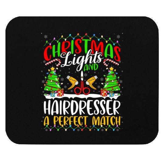 Christmas Light Hairdresser Xmas Mouse Pads