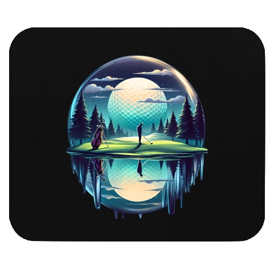 Night Golfer Escape Golfing Twilight Fairway Mouse Pads