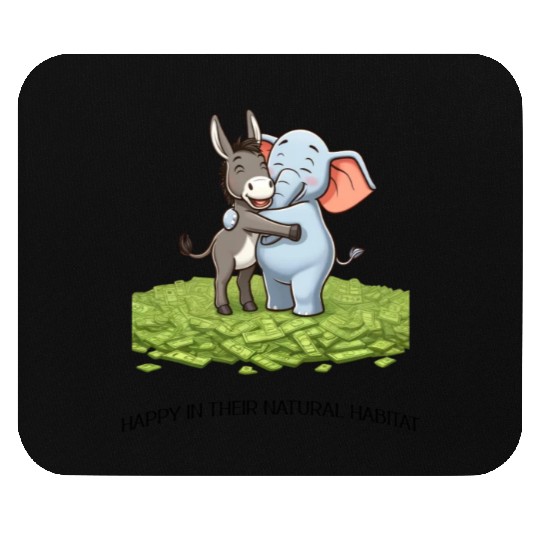 Funny Republican Party Elephant Democratic Donkey Mouse Pads