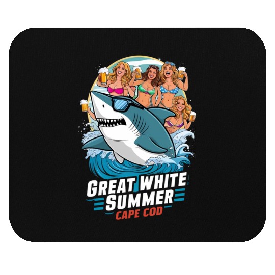 Stylish Great White Shark Mouse Pads (Cape Cod)