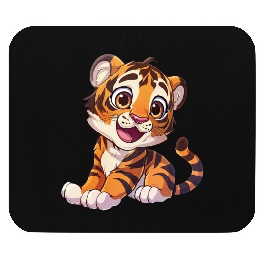 Adorable Tiger Cub With A Charming Smile Mouse Pads
