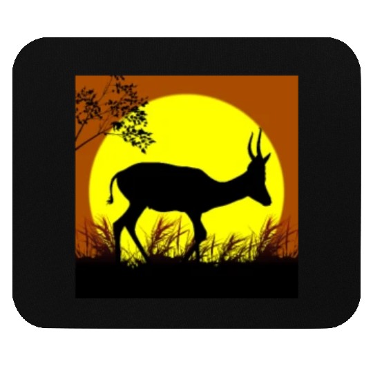 deer sunset Mouse Pads