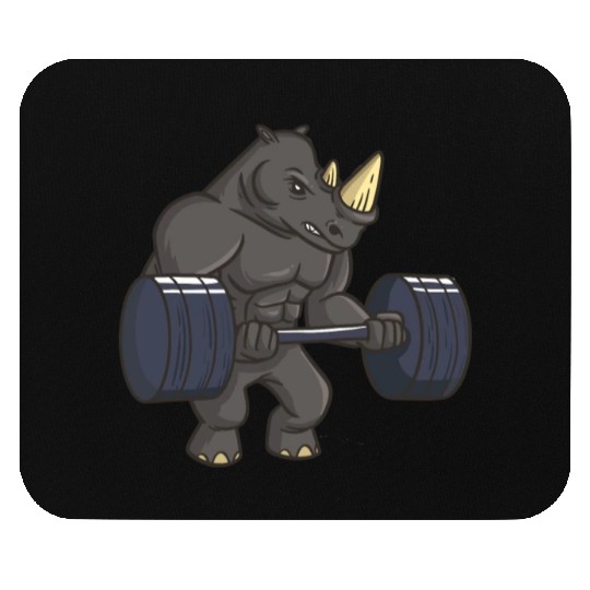 Rhinoceros Powerlifting Weightlifting Gym Rhino Lo Mouse Pads