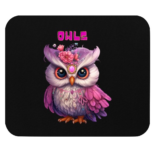 Regal Floral Owl Mouse Pads