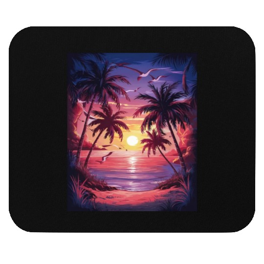 summer beach "Tropical Twilight Serenity" Mouse Pads