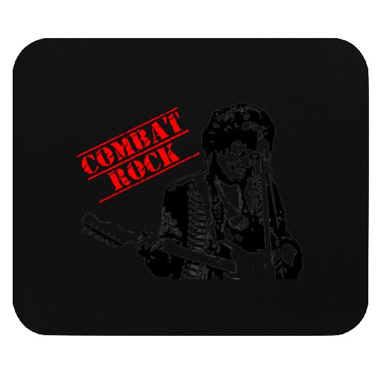 Psychedelic combat rock guitar player funny Mouse Pads