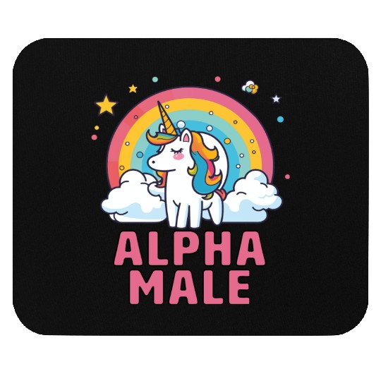 Alpha Male Unicorn Rainbow Mouse Pads