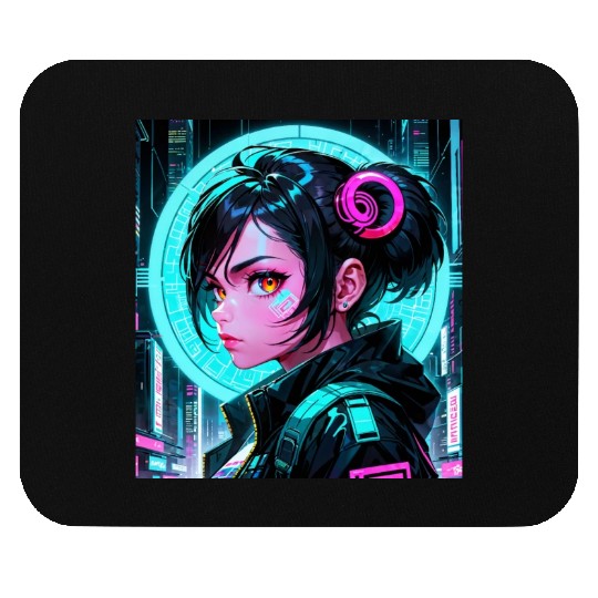 Beautiful Cyberpunk Girl Aesthetic Anime Mouse Pads