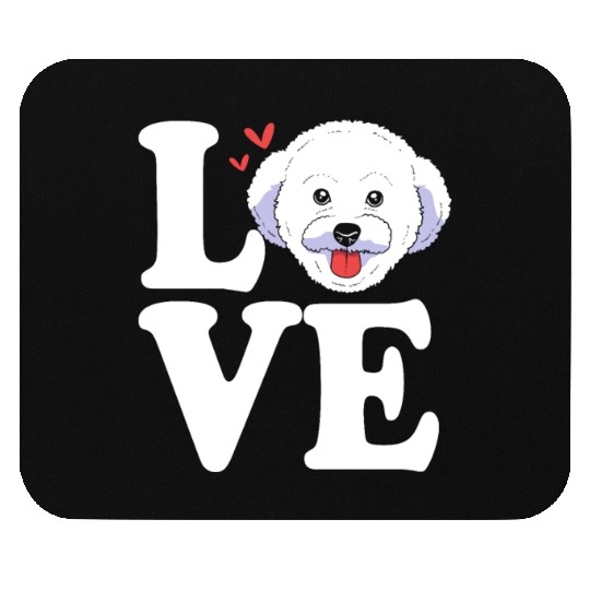 Cute Dog Face I Love My Bichon Frise Mouse Pads