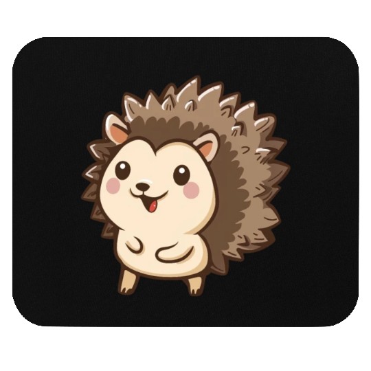 Adorable Smiling Hedgehog Graphic Mouse Pads