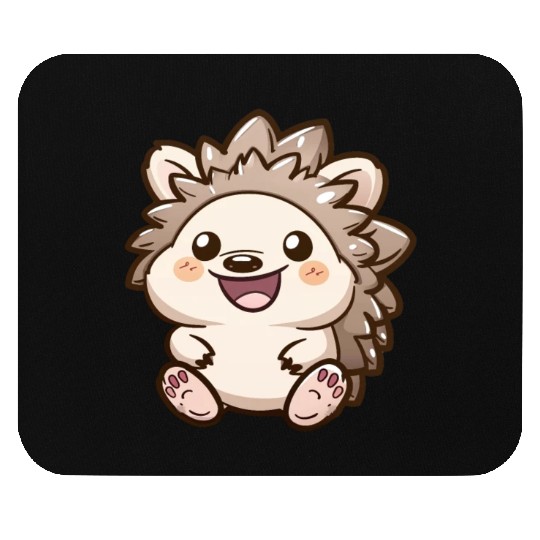 Adorable Smiling Hedgehog Cartoon Mouse Pads