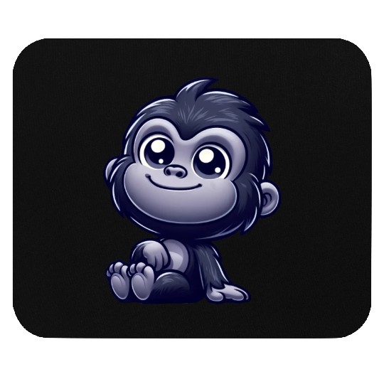 Cute monkey chimpanzee gorilla peaceful happy Mouse Pads