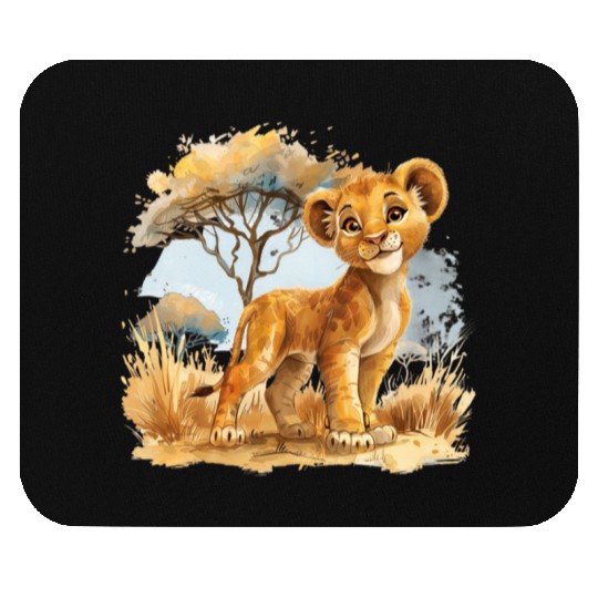 Watercolor Baby Lion, Baby Lion clipart, Baby Mouse Pads