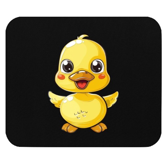Adorable Yellow Duckling Spread Your Wings Mouse Pads