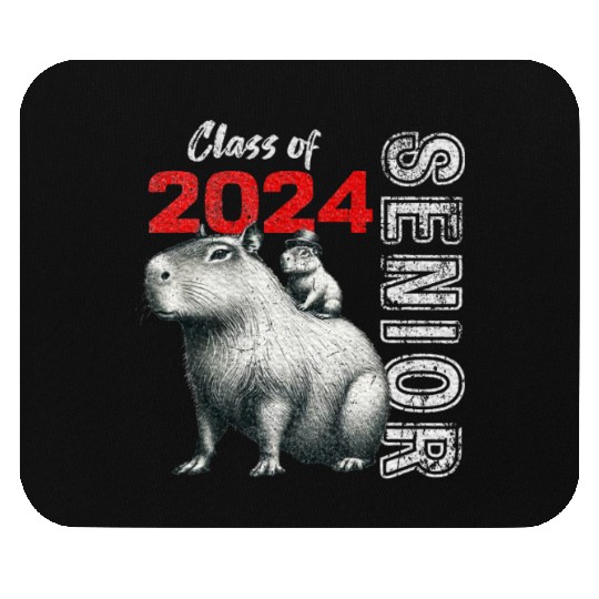 Fun Trendy Unique Capybara Graduation Mouse Pads