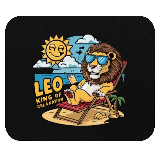 Leo King of Relaxation Funny Sun Lounger Mouse Pads