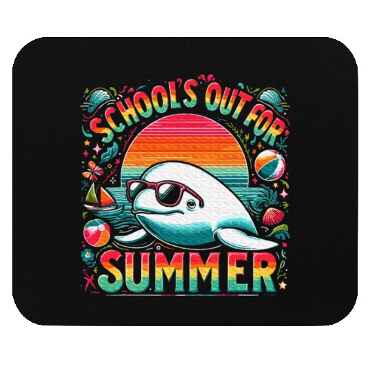 Schools Out For Summer Teacher Beluga Whale Mouse Pads