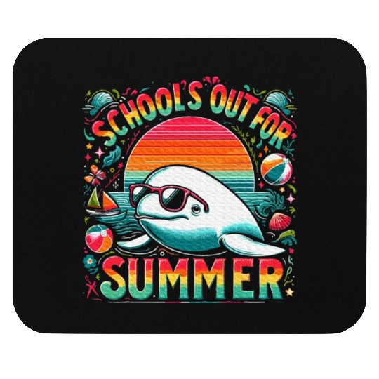 Schools Out For Summer Teacher Beluga Whale Mouse Pads