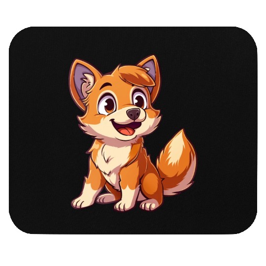 Adorable Smiling Fox Cub Enthusiast Mouse Pads