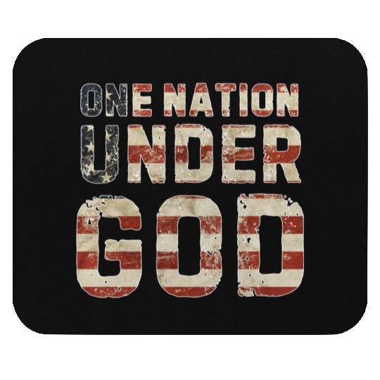 US American Flag One Nation Under God 4th Of July Mouse Pads