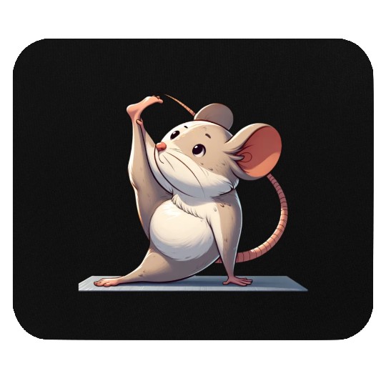Mouse meditation yoga rat gymnastics cartoon Mouse Pads