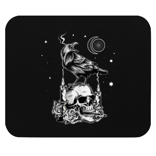 Black Raven Occult Aesthetic Gothic Mouse Pads