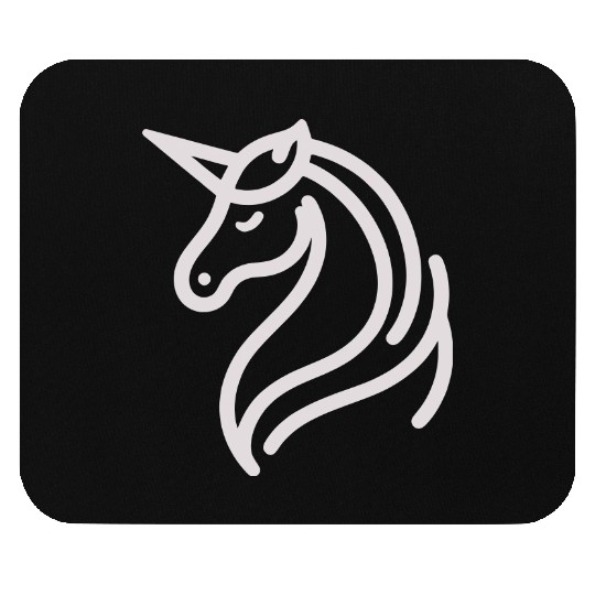 Minimalist Unicorn Symbol - light pink gray Mouse Pads