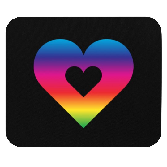 Rainbow Heart Homosexuality LGBT Love Mouse Pads