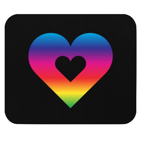 Rainbow Heart Homosexuality LGBT Love Mouse Pads