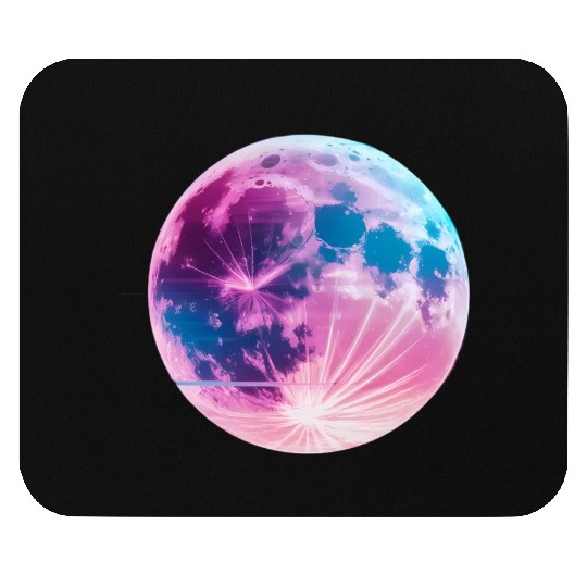 Synthwave moon Mouse Pads