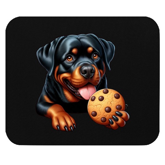 Rottweiler dog T-Rex cookie treat sweet Mouse Pads
