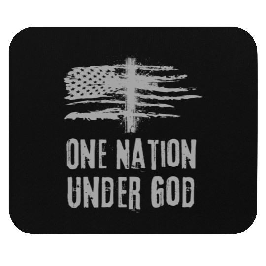 4th Of July US Flag One Nation Under God Christian Mouse Pads
