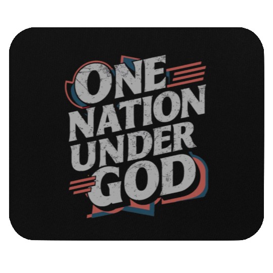 One Nation Under God Christian Pride Retro US Flag Mouse Pads
