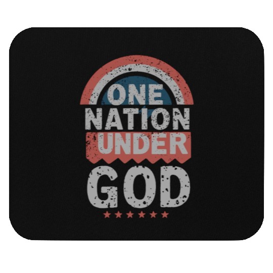 One Nation Under God Christian Pride Retro US Flag Mouse Pads
