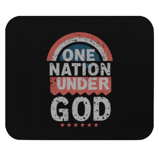 One Nation Under God Christian Pride Retro US Flag Mouse Pads