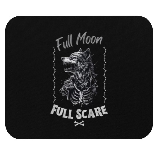 Death Wolf Horror Theme - Intricate Bone Wolf Mouse Pads