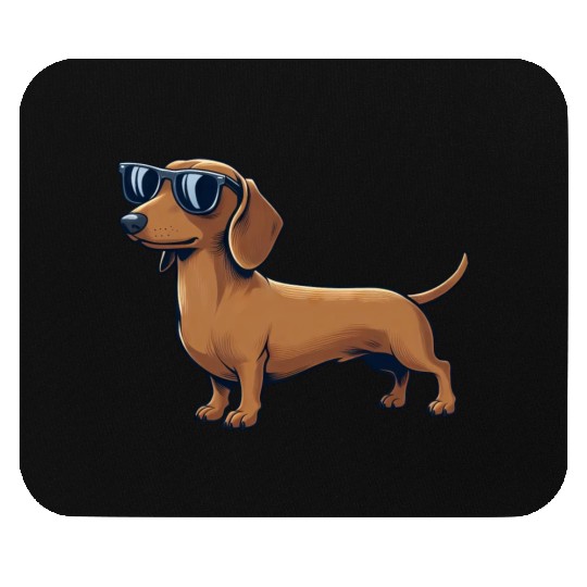 Cool Dachshund Dog Sunglasses Summer Style Mouse Pads