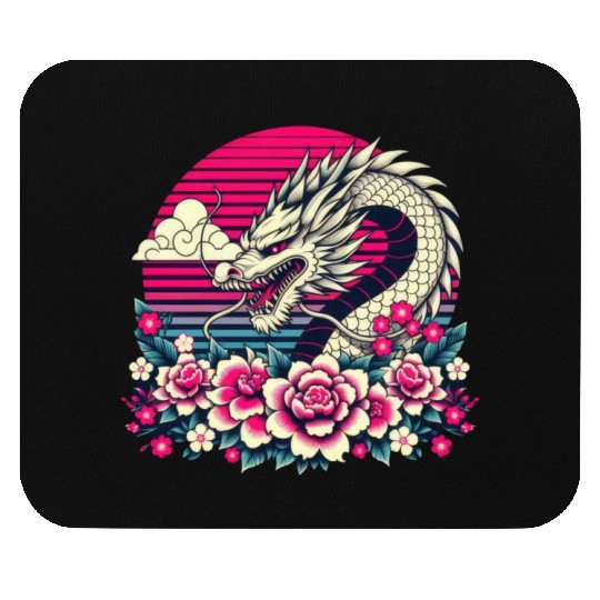 Tokyo Asian Dragon Vintage Style 80s Retro Japanes Mouse Pads