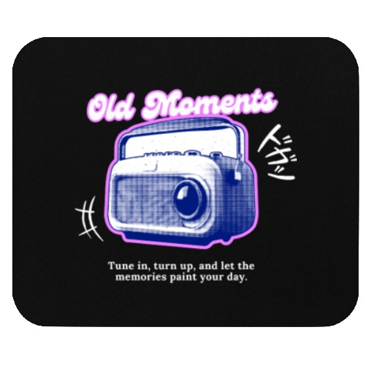 Lilac Black Halftone Radio Portrait Mouse Pads