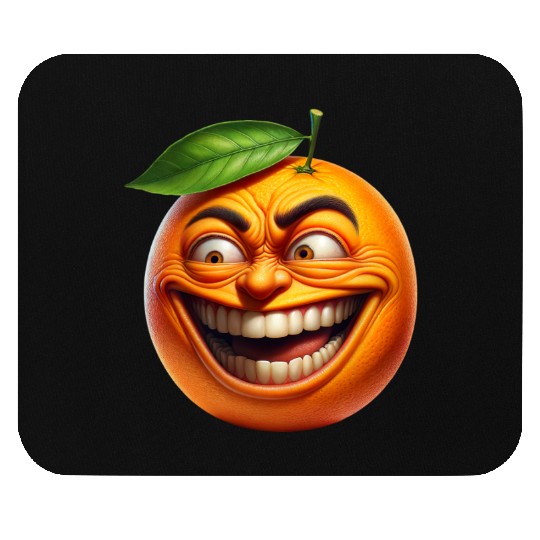 Crazy Orange a Comically Exaggerated Face Mouse Pads