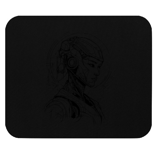 Futuristic Robot Design Mouse Pads