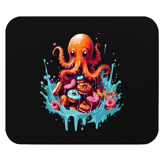 Cute Octopus: Ruler of the Donuts Mouse Pads