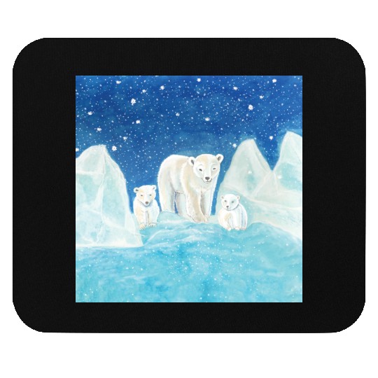 Polar Bears (Ursus maritimus) - Bear Mother & Cubs Mouse Pads