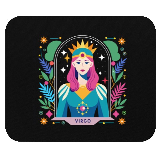 Floral Virgo Tarot Zodiac Graphic Mouse Pads