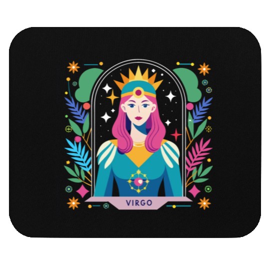 Floral Virgo Tarot Zodiac Graphic Mouse Pads