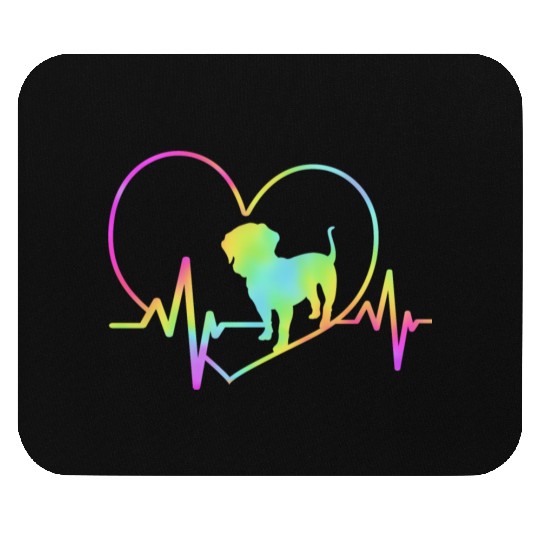 Wirehaired Dachshund Heartbeat Dog Silhouette Mouse Pads