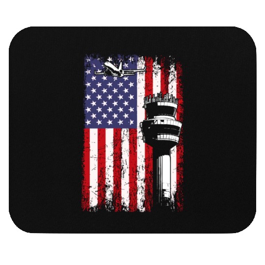 American Flag US, air traffic controller Mouse Pads