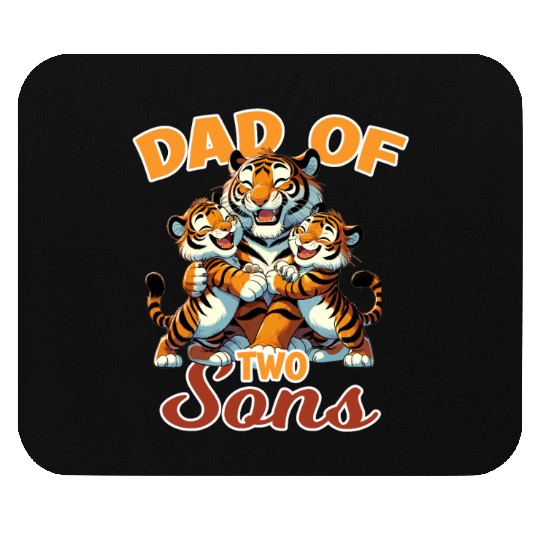 Strong Tiger with Tiger Kid for a Dad Mouse Pads