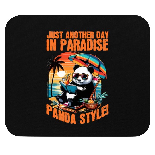 PANDA RELAXING MOMENT IN SUNSET, PANDA STYLE Mouse Pads