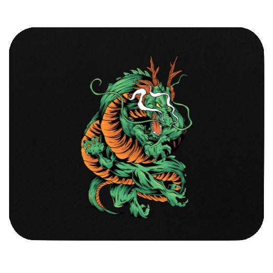 Angry Japanese Dragon Tattoo Mouse Pads